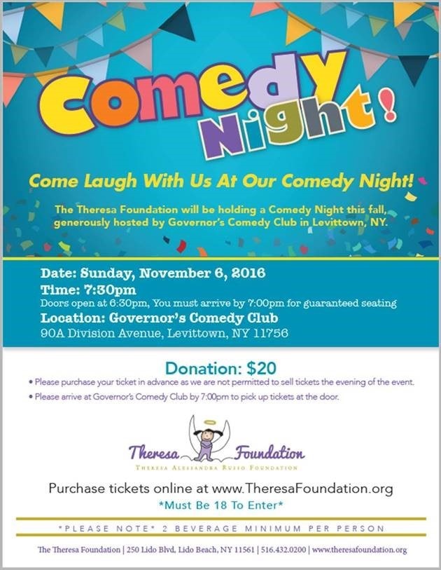 News From the Theresa Foundation: Comedy Night is Back!