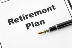 Retirement Plan and pen, business concept