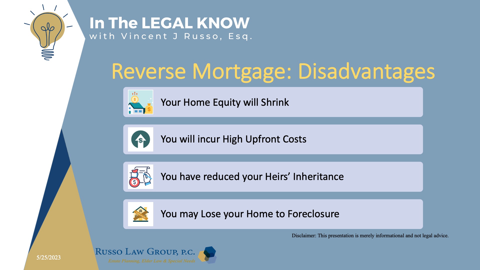 Reverse Mortgage Disadvantages