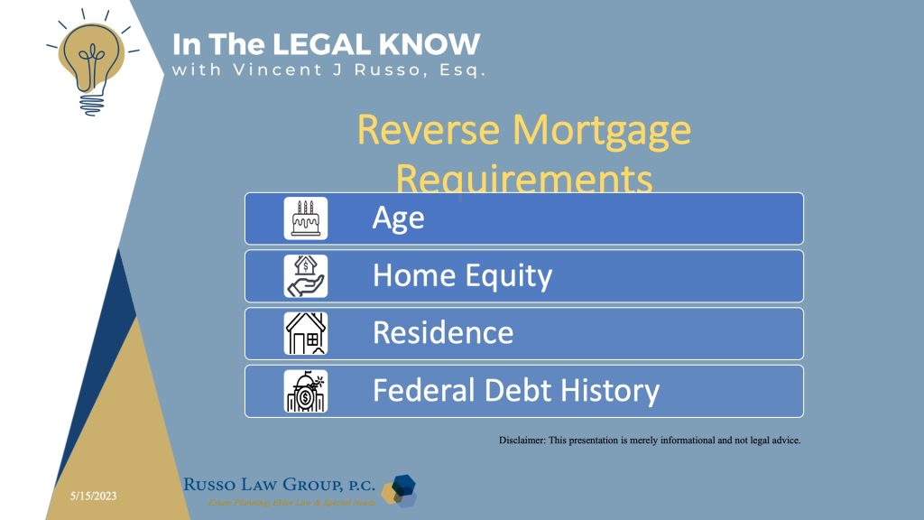 Reverse Mortgages Requirements